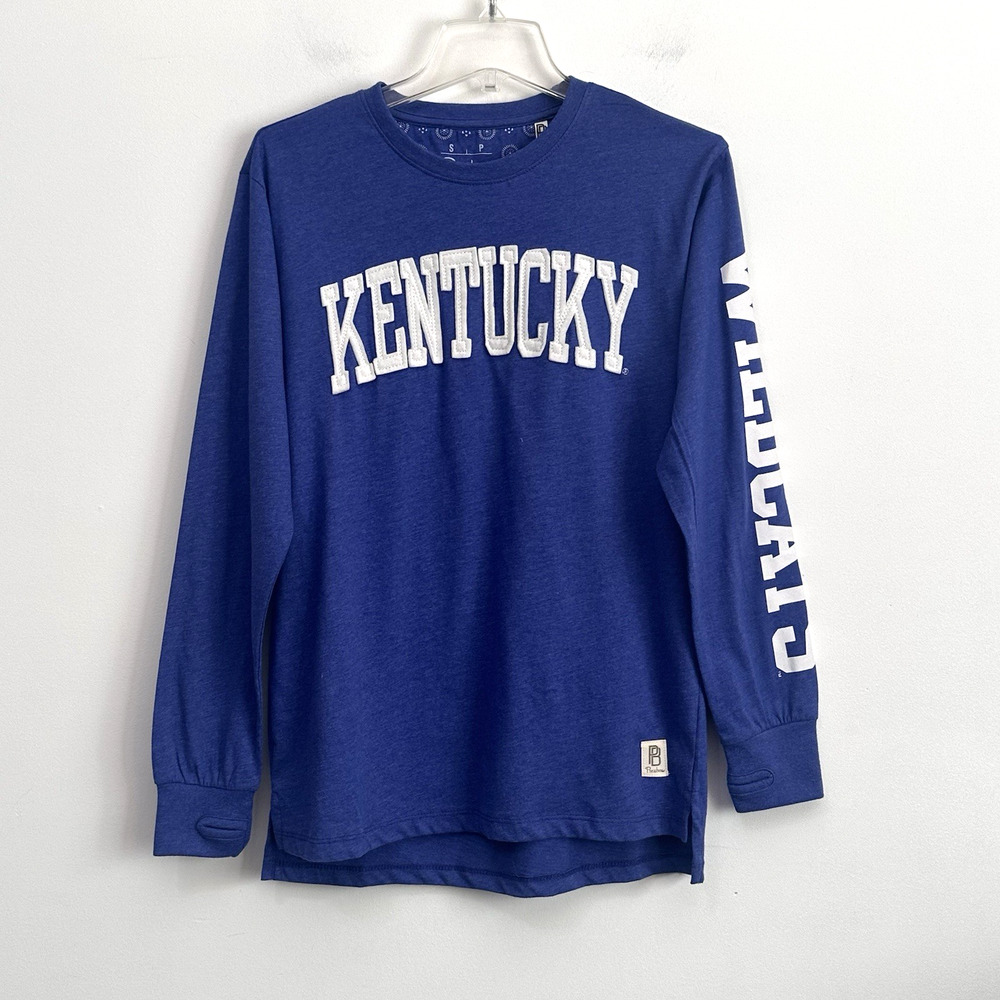 Press Box Royce Womens Shirt S Blue Kentucky Wildcats Embroidered‎ Game NEW